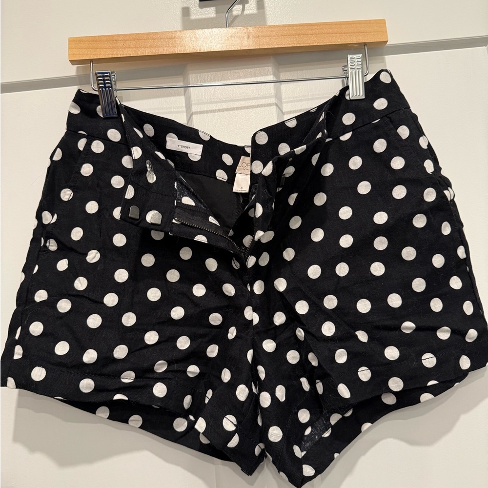 LOFT Black and White Polka Dot Shorts